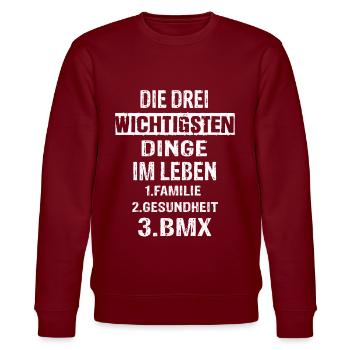 Bmx - Stanley/Stella Unisex Bio-Sweatshirt CHANGER  - Burgunderrot - Vorne - Nik (191cm) & Marisol (170cm)