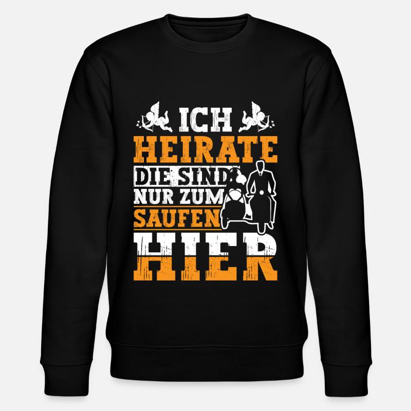 Ich Heirate Junggesellenabschied - Stanley/Stella Unisex Bio-Sweatshirt CHANGER  - Schwarz