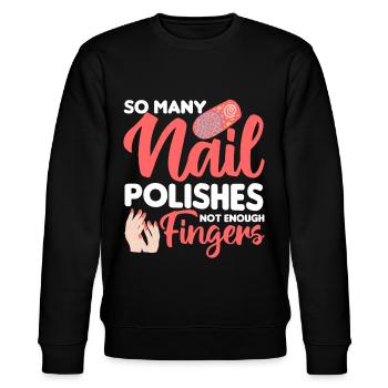 Nagellack Nageldesign Manicure Nagelstudio Nägel - Stanley/Stella Unisex Bio-Sweatshirt CHANGER  - Schwarz - Vorne - Nik (191cm) & Marisol (170cm)