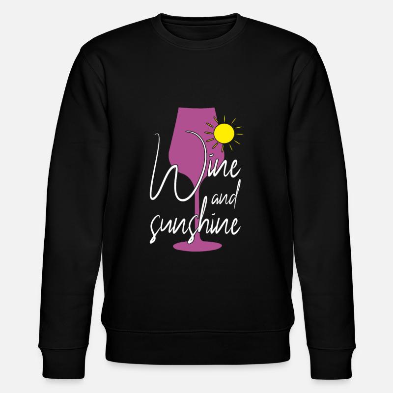 Wine Sun Sunshine Saying - Stanley/Stella CHANGER Unisex Organic Sweatshirt - black