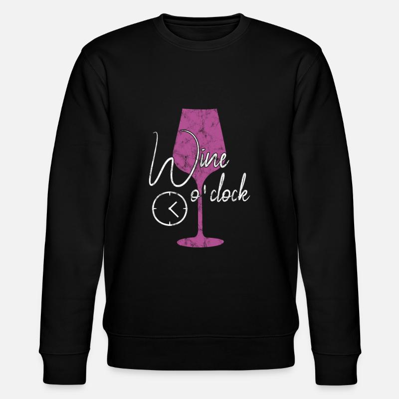 Wine time funny saying - Stanley/Stella CHANGER Unisex Organic Sweatshirt - black