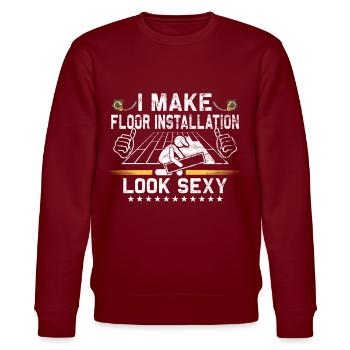 Flooring carpet installers - Stanley/Stella CHANGER Unisex Organic Sweatshirt - burgundy - Front - Nik (191cm) & Marisol (170cm)