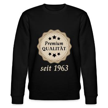 Premium Qualität seit 1963 - Stanley/Stella Unisex Bio-Sweatshirt CHANGER  - Schwarz - Vorne - Nik (191cm) & Marisol (170cm)