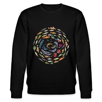 Fish Collector Freediving - Stanley/Stella CHANGER Unisex Organic Sweatshirt - black - Front - Nik (191cm) & Marisol (170cm)