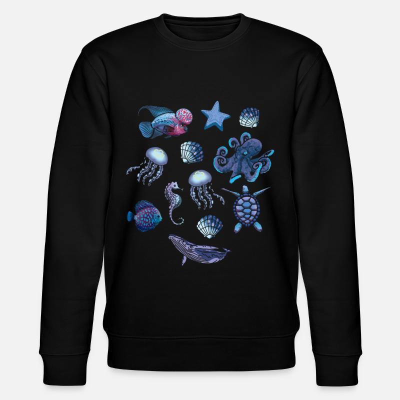 Fischliebhaber Meerestier Meer - Stanley/Stella Unisex Bio-Sweatshirt CHANGER - Schwarz