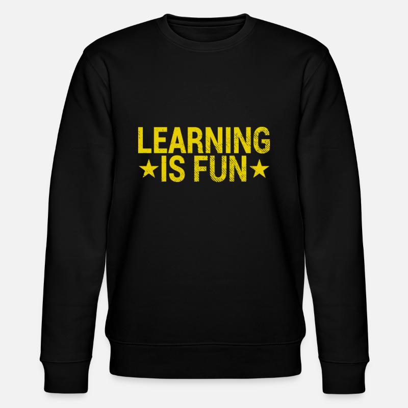 Lernen Spaß Spruch - Stanley/Stella Unisex Bio-Sweatshirt CHANGER  - Schwarz