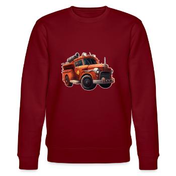 Fire engine fire brigade - Stanley/Stella CHANGER Unisex Organic Sweatshirt - burgundy - Front - Nik (191cm) & Marisol (170cm)