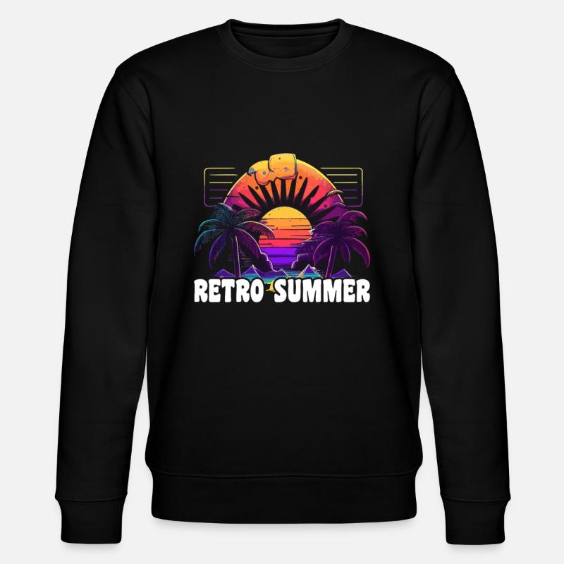 Retro Sommer - Stanley/Stella Unisex Bio-Sweatshirt CHANGER  - Schwarz