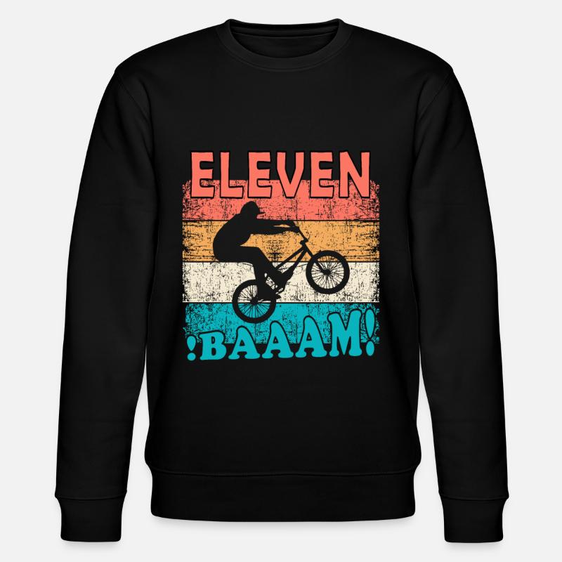 11th birthday BMX biker - Stanley/Stella CHANGER Unisex Organic Sweatshirt - black