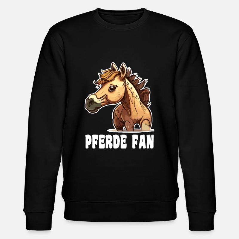 Pferd comic cartoon style - Stanley/Stella Unisex Bio-Sweatshirt CHANGER - Schwarz