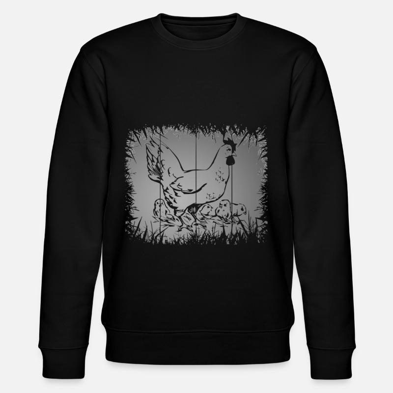 Bauer Huehner Haehnchen Landwirt - Stanley/Stella Unisex Bio-Sweatshirt CHANGER  - Schwarz