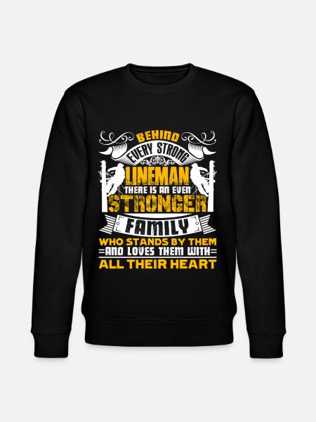 Lineman Behind Every Strong Lineman - Stanley/Stella CHANGER Unisex Organic Sweatshirt - black