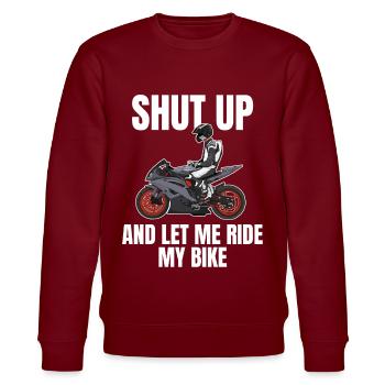 Motorcycle Lifestyle / Motorrad / Motorräder biker - Stanley/Stella Unisex Bio-Sweatshirt CHANGER  - Burgunderrot - Vorne - Nik (191cm) & Marisol (170cm)