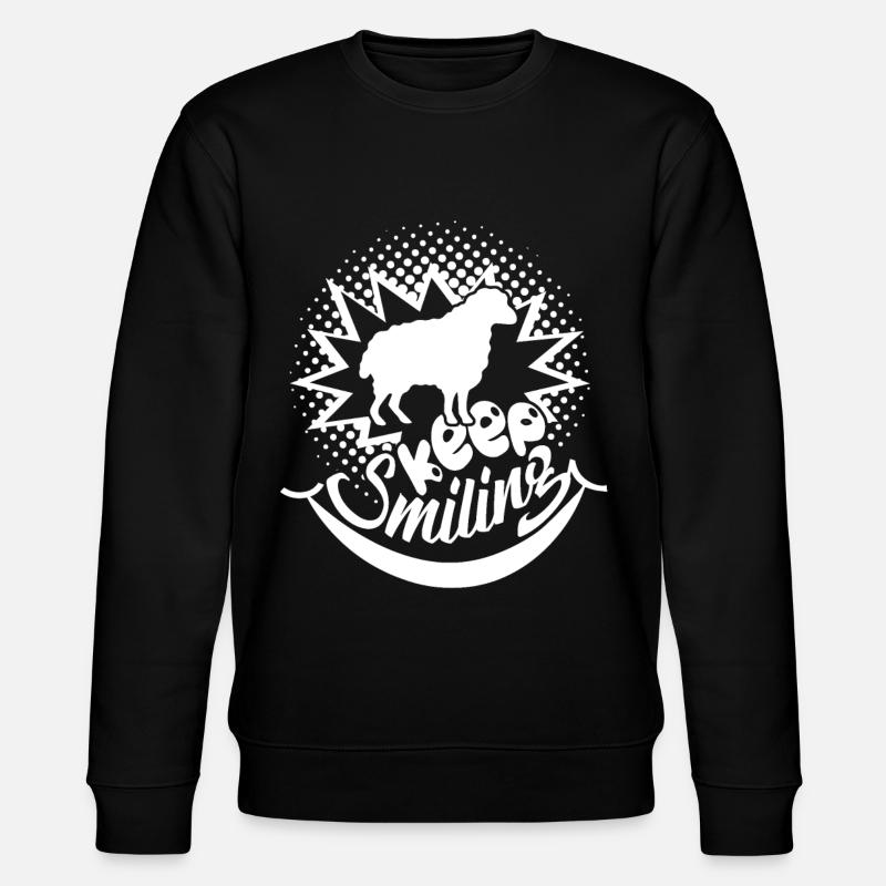 Sheep Sheep Keep Smiling - Stanley/Stella CHANGER Unisex Organic Sweatshirt - black