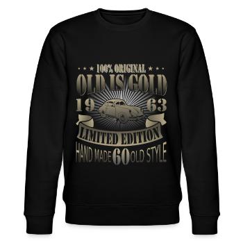60 Geburtstag Oldtimer 1963 2023 - Stanley/Stella Unisex Bio-Sweatshirt CHANGER  - Schwarz - Vorne - Nik (191cm) & Marisol (170cm)