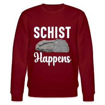 Schiefer Happens Geologie Rockhound Steinsammeln - Stanley/Stella Unisex Bio-Sweatshirt CHANGER  - Burgunderrot - Vorne - Nik (191cm) & Marisol (170cm)