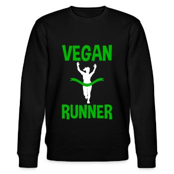 Vegan Runner 4 - Stanley/Stella CHANGER Unisex Organic Sweatshirt - black - Front - Nik (191cm) & Marisol (170cm)