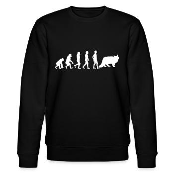 Siberian Cat Siberian Cat Evolution - Stanley/Stella CHANGER Unisex Organic Sweatshirt - black - Front - Nik (191cm) & Marisol (170cm)