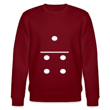 Domino Game Tile 1-4 - Lustiges Gruppenkostüm - Stanley/Stella Unisex Bio-Sweatshirt CHANGER  - Burgunderrot - Vorne - Nik (191cm) & Marisol (170cm)