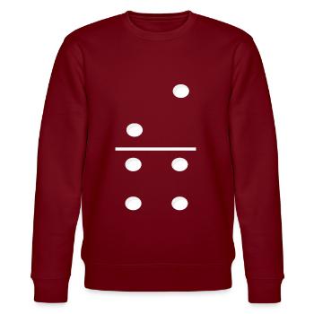Domino Game Tile 2-4 - Lustiges Gruppenkostüm - Stanley/Stella Unisex Bio-Sweatshirt CHANGER  - Burgunderrot - Vorne - Nik (191cm) & Marisol (170cm)