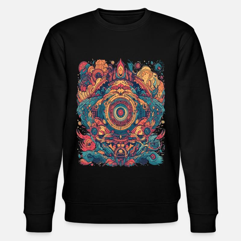 Magic Psychedelic Trip Abstract Design - Stanley/Stella CHANGER Unisex Organic Sweatshirt - black