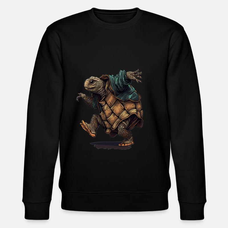 Turtle Ninja Dance funny Design - Stanley/Stella Unisex Bio-Sweatshirt CHANGER  - Schwarz
