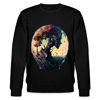 Nature Spiritual Tree Abstract Ingenious Design - Stanley/Stella CHANGER Unisex Organic Sweatshirt - black - Front - Nik (191cm) & Marisol (170cm)