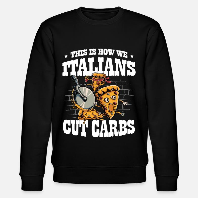 Pizza-esser-italienischer - Stanley/Stella Unisex Bio-Sweatshirt CHANGER  - Schwarz