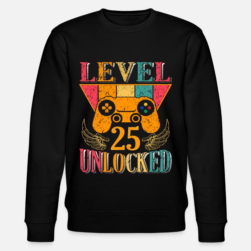 Level 25 Unlocked - Stanley/Stella CHANGER Unisex Organic Sweatshirt - black