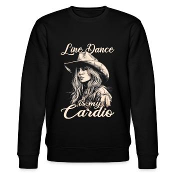 Line Dance is my Cadio Country Music Line Dancing - Stanley/Stella Unisex Bio-Sweatshirt CHANGER  - Schwarz - Vorne - Nik (191cm) & Marisol (170cm)