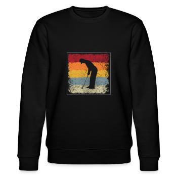 Golf Retro - Stanley/Stella Unisex Bio-Sweatshirt CHANGER  - Schwarz - Vorne - Nik (191cm) & Marisol (170cm)