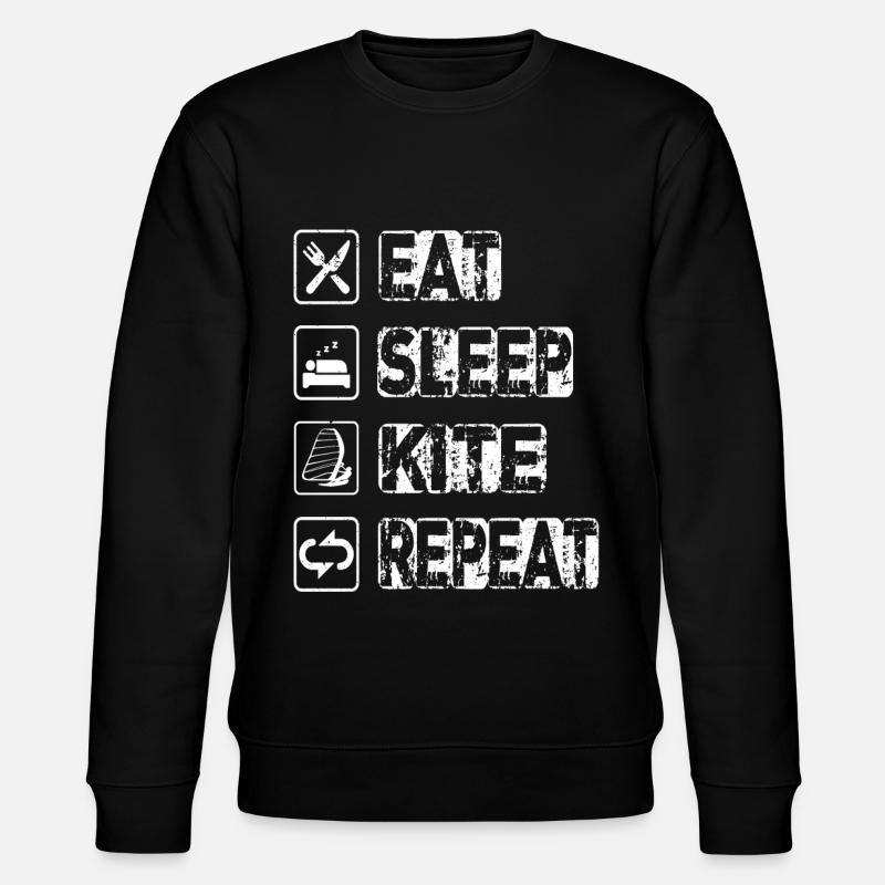 Eat Sleep Kite Repeat - Stanley/Stella CHANGER Unisex Organic Sweatshirt - black