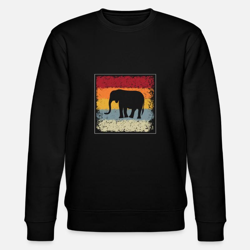 Éléphant Rétro - Sweat bio CHANGER Stanley/Stella Unisexe - noir