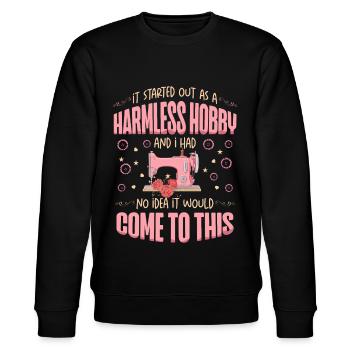 sewing, sewing, sewing, quilting, seamstress, sewing, sewing - Stanley/Stella CHANGER Unisex Organic Sweatshirt - black - Front - Nik (191cm) & Marisol (170cm)