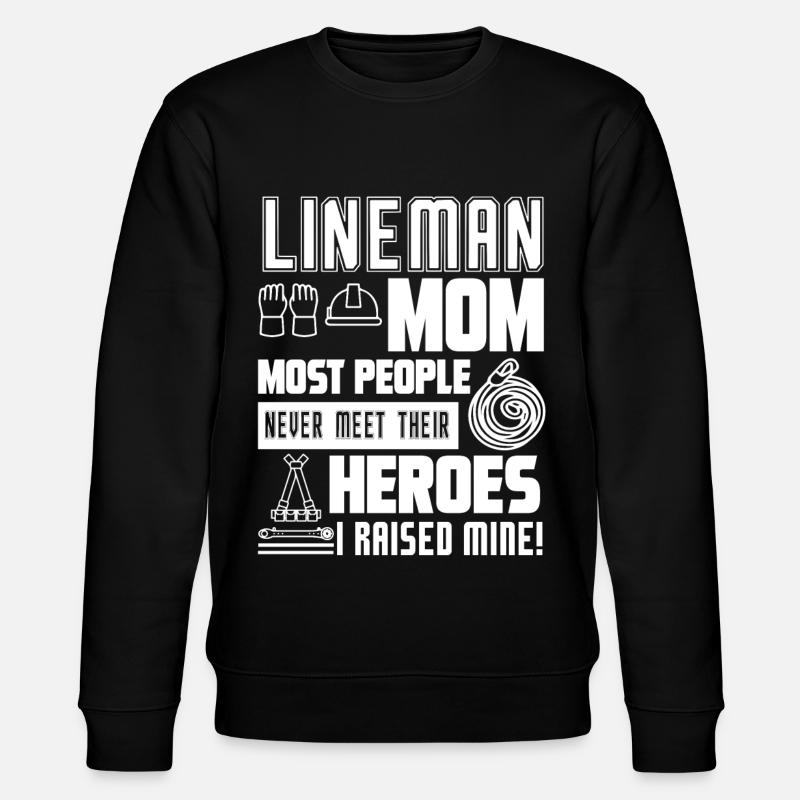 Lineman Lineman Mom - Stanley/Stella CHANGER Unisex Organic Sweatshirt - black