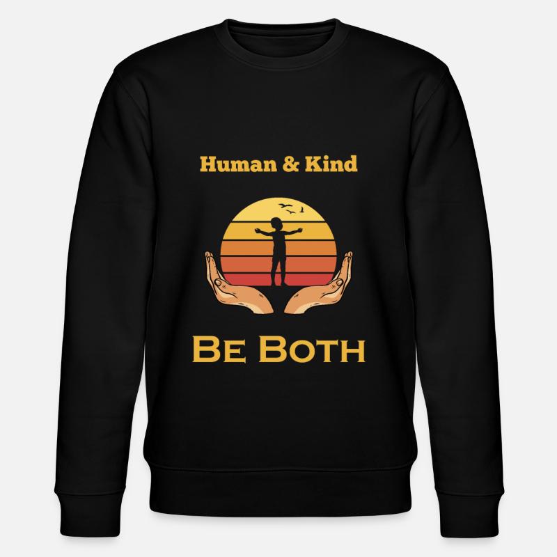 Human and Kind - Be Both - Stanley/Stella Unisex Bio-Sweatshirt CHANGER  - Schwarz