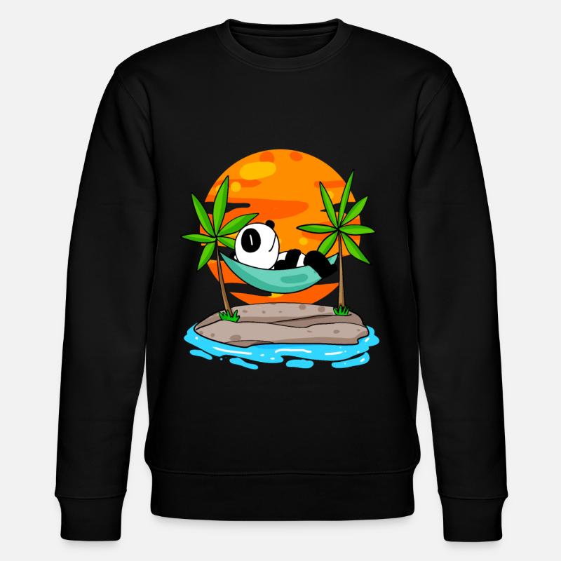 Panda sur la plage - Sweat bio CHANGER Stanley/Stella Unisexe - noir