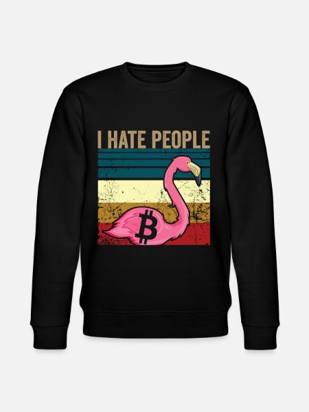 I hate people | Bitcoin - Stanley/Stella CHANGER Unisex Organic Sweatshirt - black