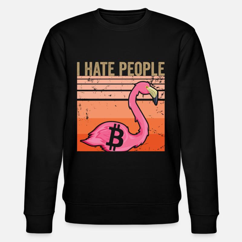 I hate people | Bitcoin - Stanley/Stella CHANGER Unisex Organic Sweatshirt - black