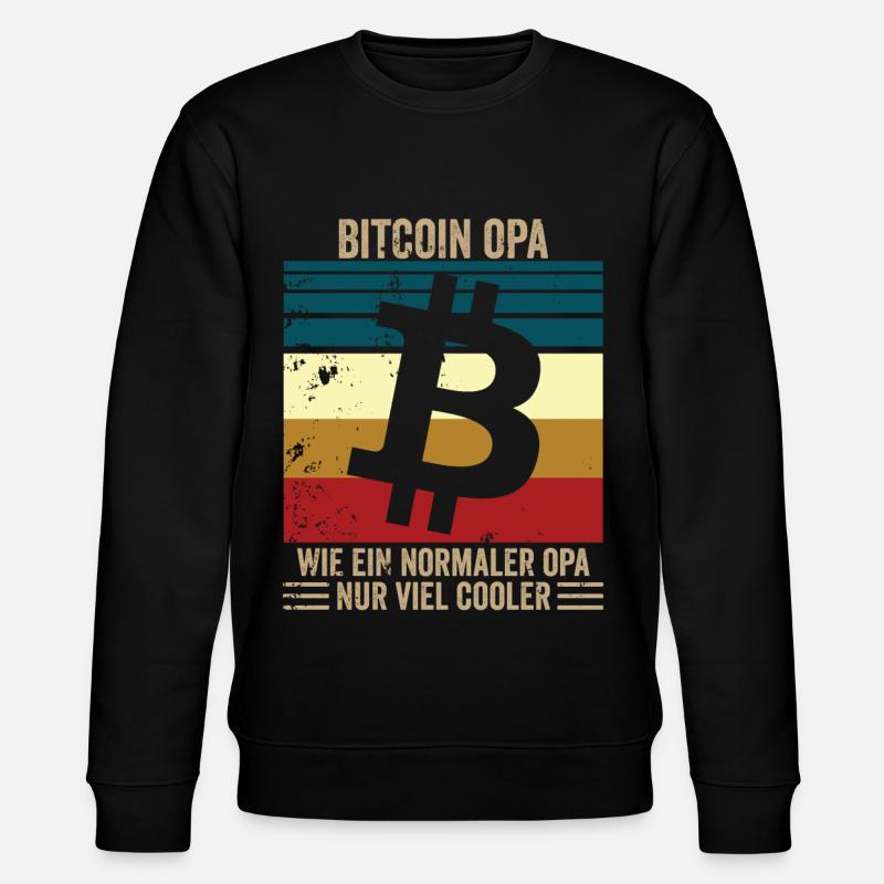 Bitcoin Opa - Stanley/Stella Unisex Bio-Sweatshirt CHANGER  - Schwarz