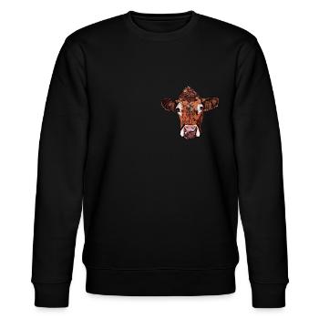 Kuh Bauernhof Motiv Aufdruck - Stanley/Stella Unisex Bio-Sweatshirt CHANGER  - Schwarz - Vorne - Nik (191cm) & Marisol (170cm)