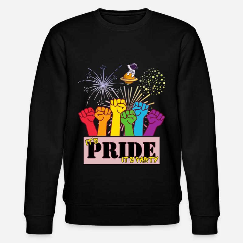 Auf Pridet ist eine Party - Stanley/Stella Unisex Bio-Sweatshirt CHANGER  - Schwarz