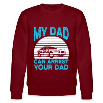 Police Father - Stanley/Stella CHANGER Unisex Organic Sweatshirt - burgundy - Front - Nik (191cm) & Marisol (170cm)