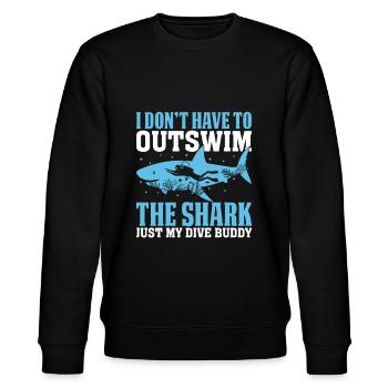 Hai Spruch Hai Kostüm Lustiger Hai Liebhaber - Stanley/Stella Unisex Bio-Sweatshirt CHANGER  - Schwarz - Vorne - Nik (191cm) & Marisol (170cm)