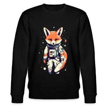 Cute Fox in Space - Astronaut Cartoon Design - Stanley/Stella CHANGER Unisex Organic Sweatshirt - black - Front - Nik (191cm) & Marisol (170cm)