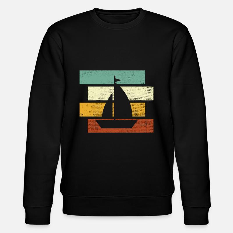 Segeln Retro - Stanley/Stella Unisex Bio-Sweatshirt CHANGER  - Schwarz