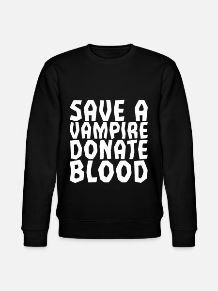 Save A Vampire, Donate Blood - Stanley/Stella CHANGER Unisex Organic Sweatshirt - black