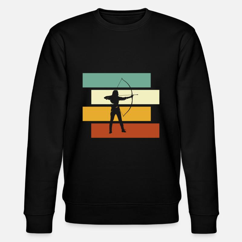 Bogenschießen Retro - Stanley/Stella Unisex Bio-Sweatshirt CHANGER  - Schwarz