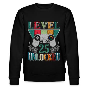 25. Geburtstag Gamer Level 25 Complete 25 Jahre - Stanley/Stella Unisex Bio-Sweatshirt CHANGER  - Schwarz - Vorne - Nik (191cm) & Marisol (170cm)