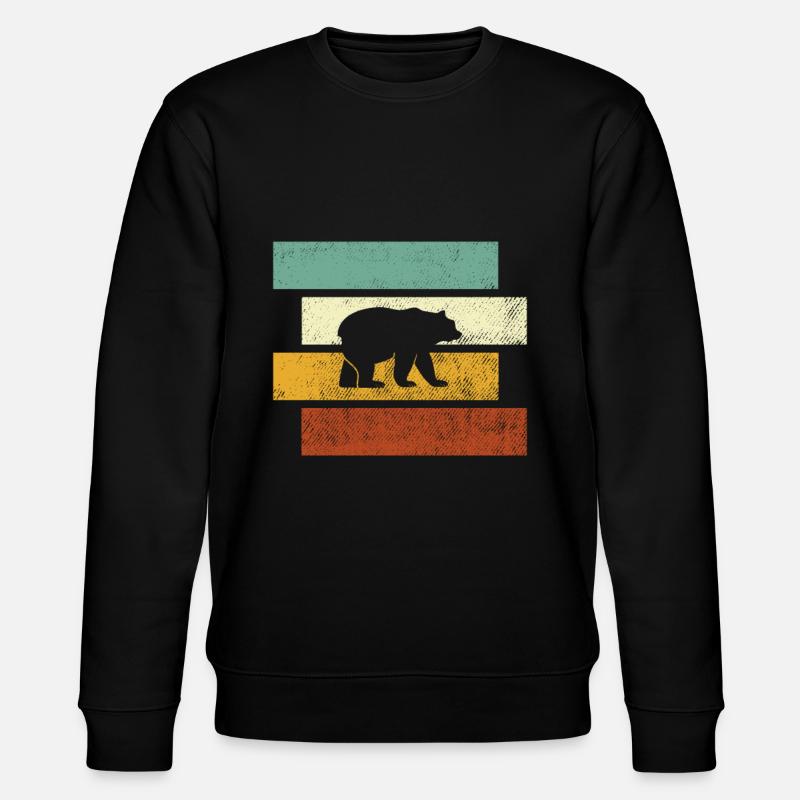 Bär Retro - Stanley/Stella Unisex Bio-Sweatshirt CHANGER  - Schwarz